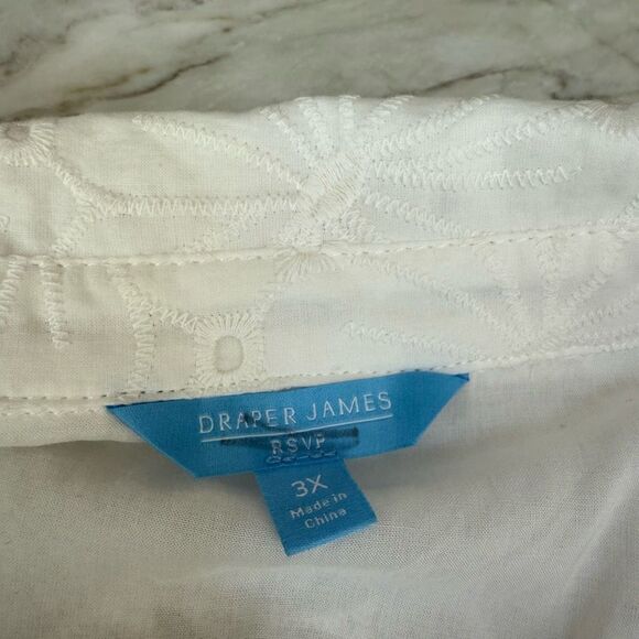 DRAPER JAMES RSVP Midi Shirt Dress floral eyelet size 3X NWT - Picture 7 of 11